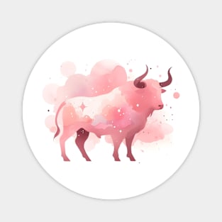 Pink Taurus watercolor Magnet